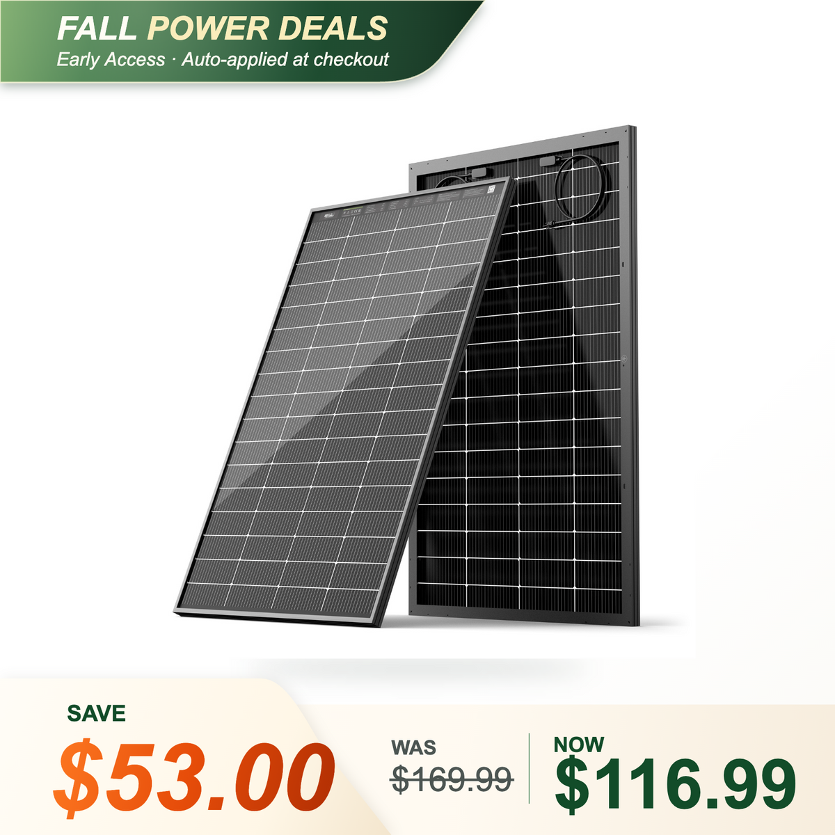 HQST Bifacial 200W Compact N-Type Solar Panel | 25.4% Efficiency, 13% Smaller