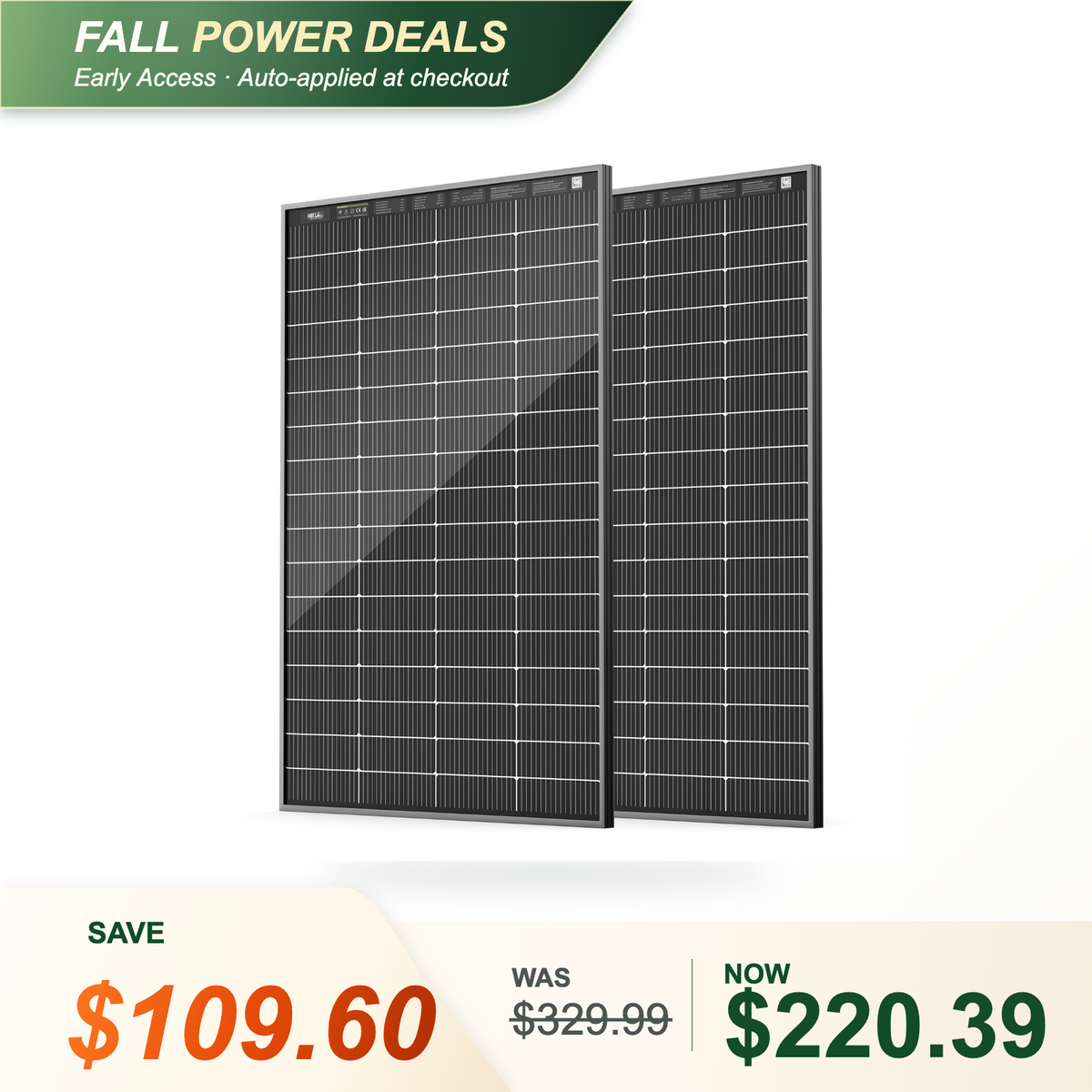 HQST Bifacial 200W Compact N-Type Solar Panel | 25.4% Efficiency, 13% Smaller