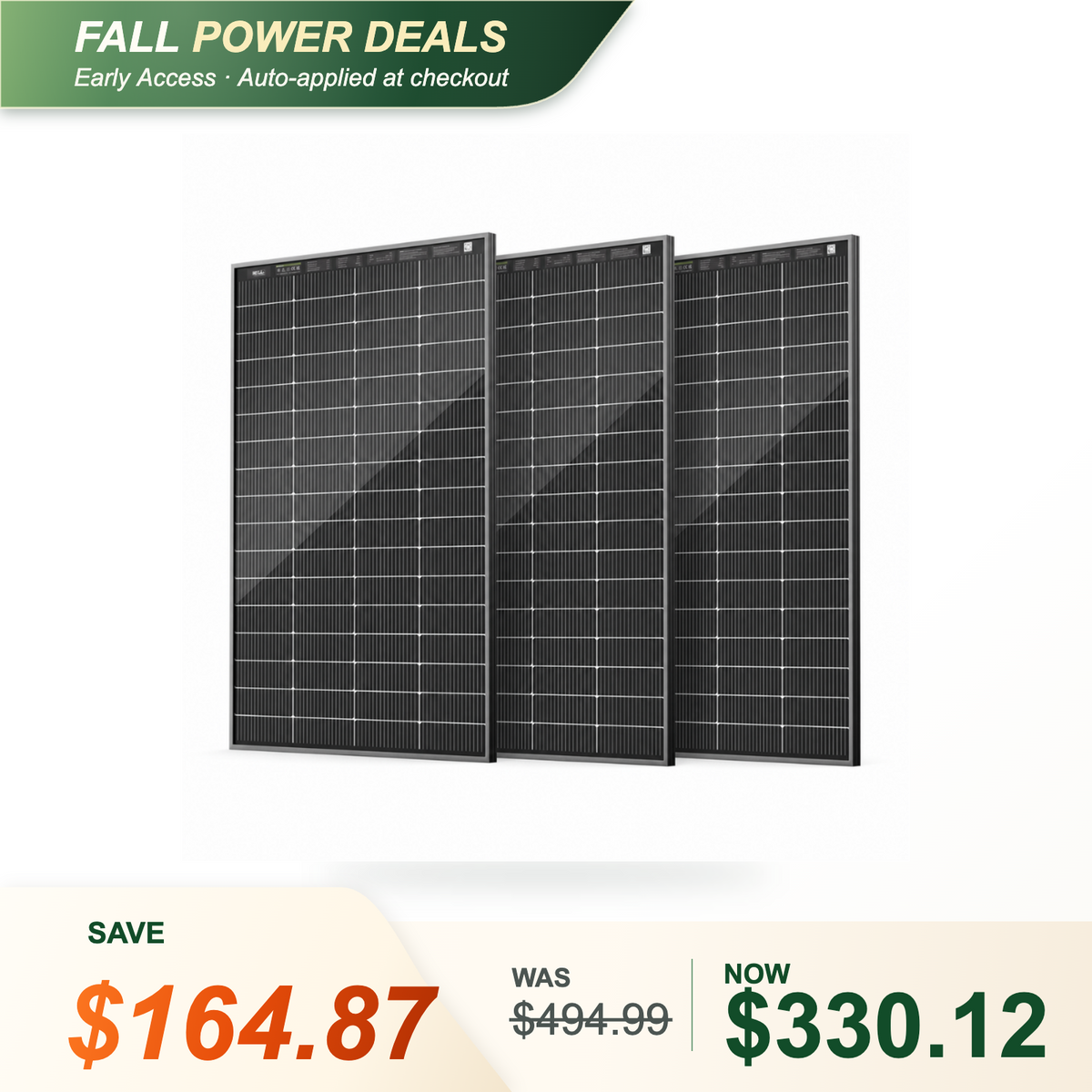HQST Bifacial 200W Compact N-Type Solar Panel | 25.4% Efficiency, 13% Smaller