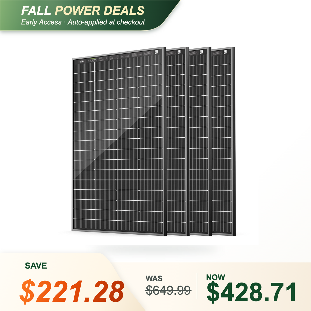 HQST Bifacial 200W Compact N-Type Solar Panel | 25.4% Efficiency, 13% Smaller