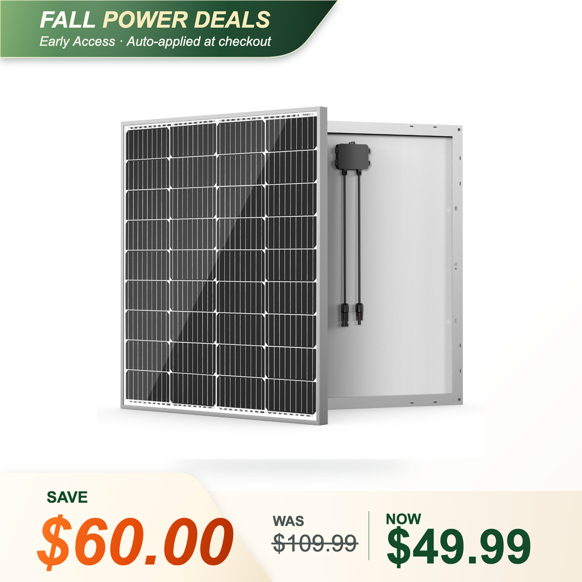 HQST 100W 12V 9BB Monocrystalline Solar Panel