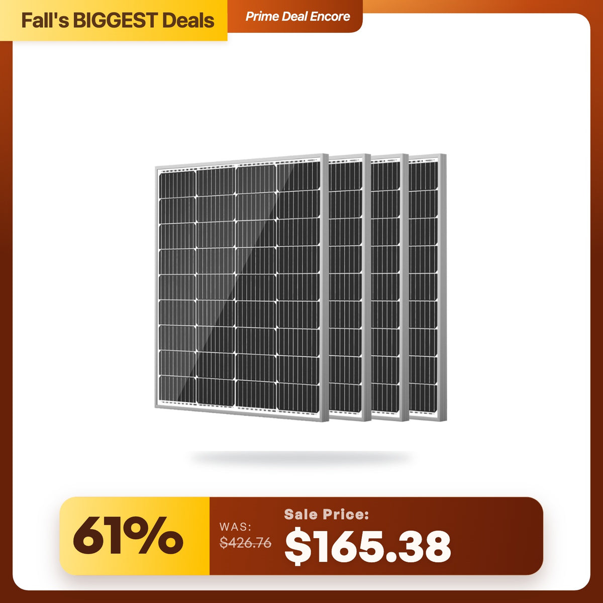 HQST 100W 12V 9BB Monocrystalline Solar Panel