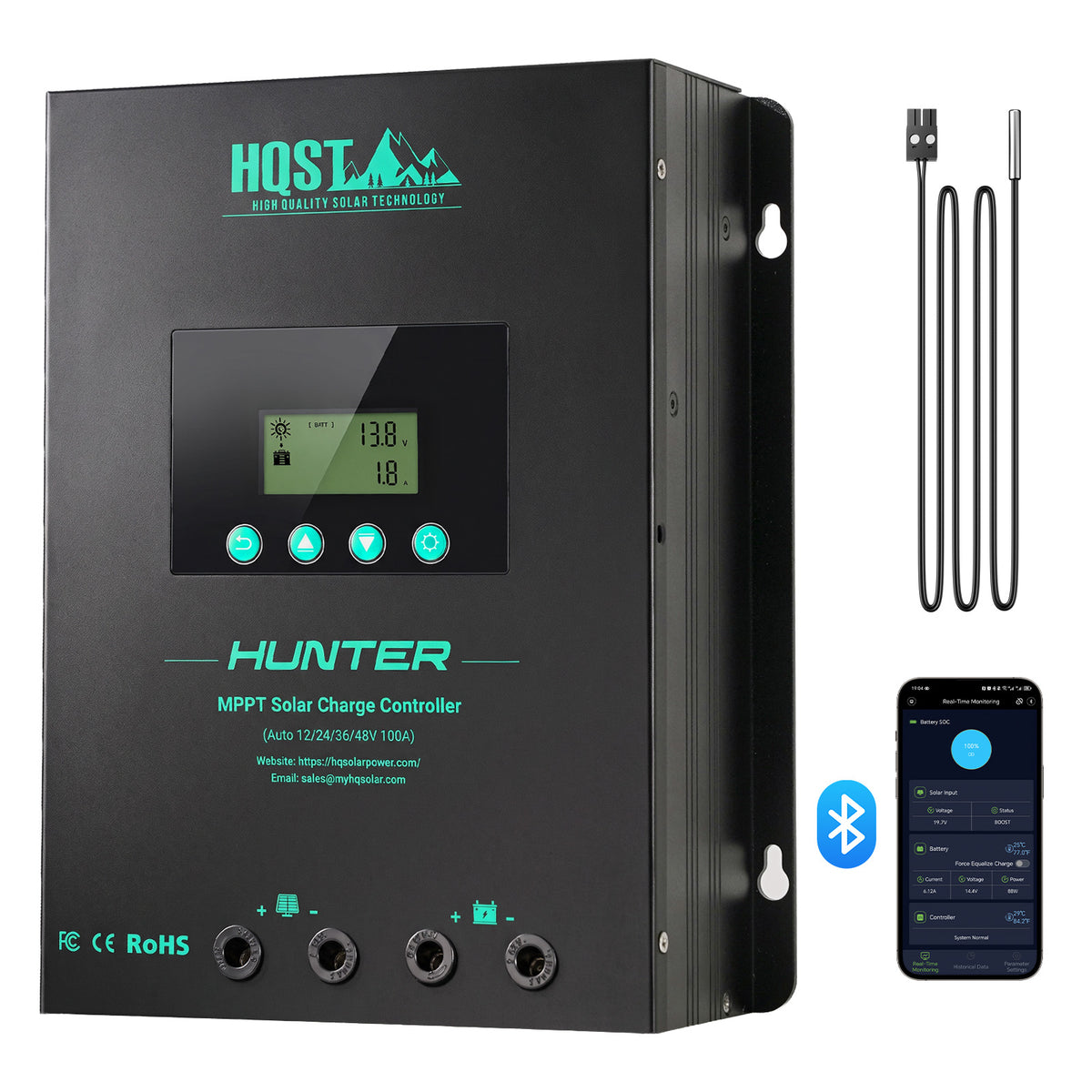 HQST 100A MPPT Solar Charge Controller for RV & Off-Grid Systems