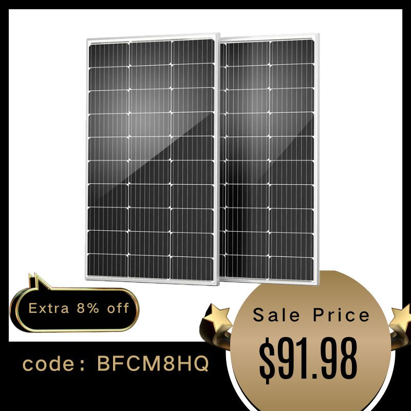 HQST 100 Watt 12 Volt 9BB Monocrystalline Solar Panel