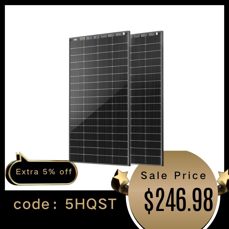 Bifacial 200 Watt N-Type 16BB Monocrystalline Solar Panel with All-Black Design