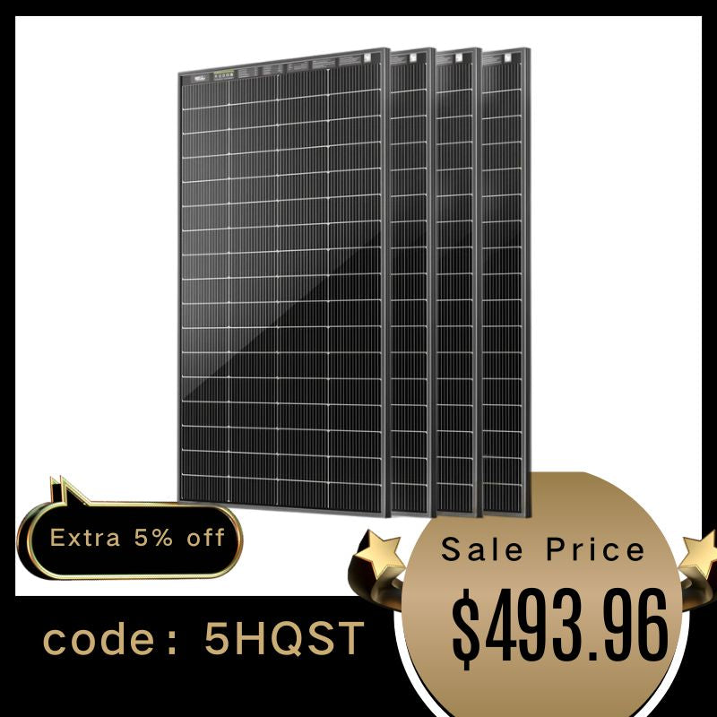 Bifacial 200 Watt N-Type 16BB Monocrystalline Solar Panel with All-Black Design