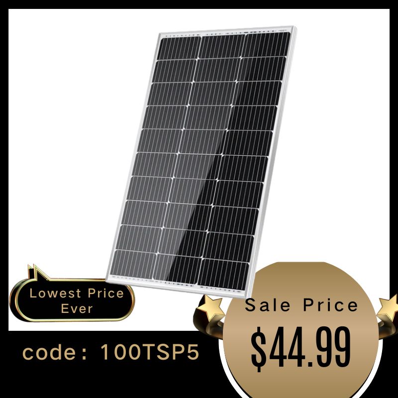 Traver Force 100 Watt 12 Volt 10BB Cell Monocrystalline Solar Panel