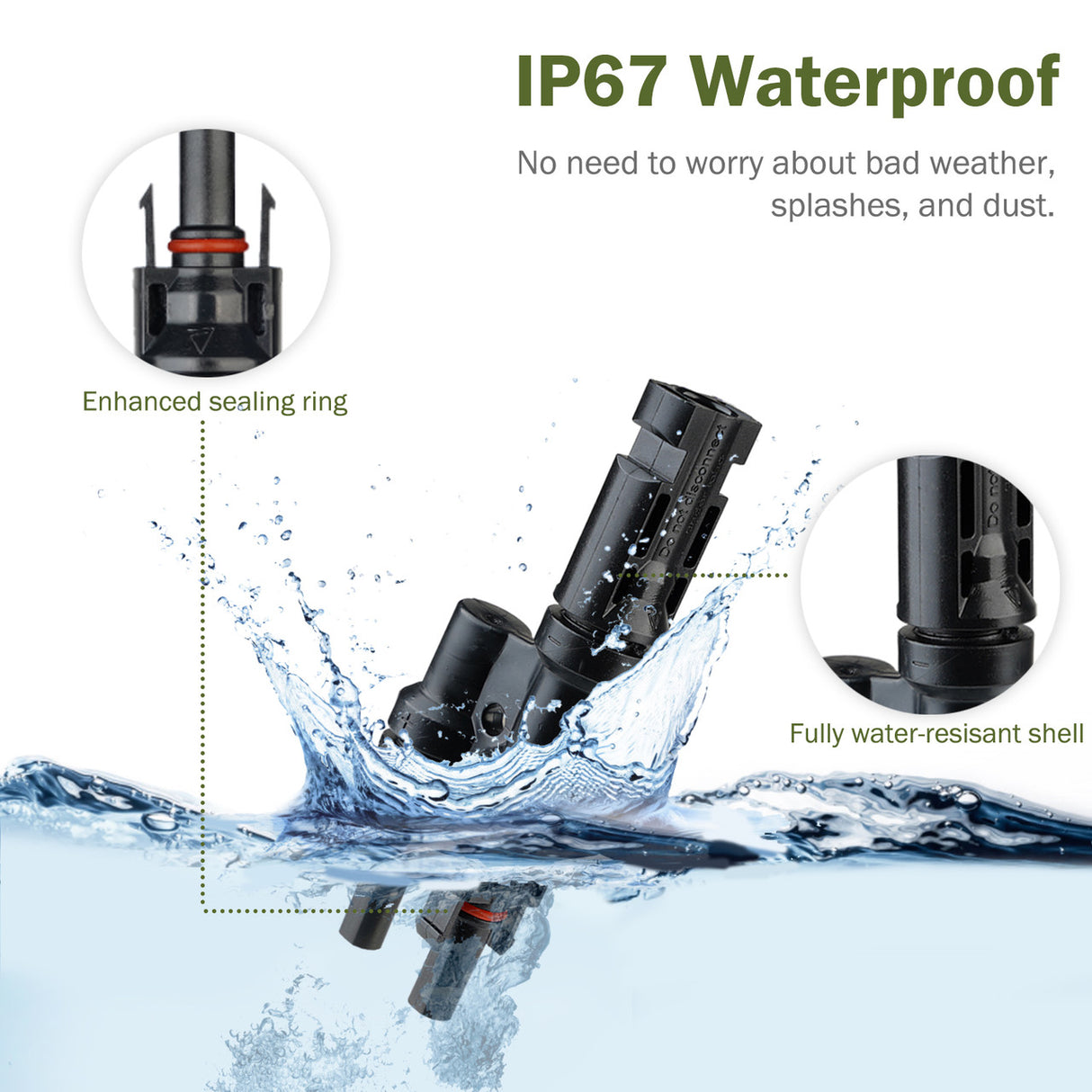 HQST Solar Branch Connectors MMF+FFM Pair
