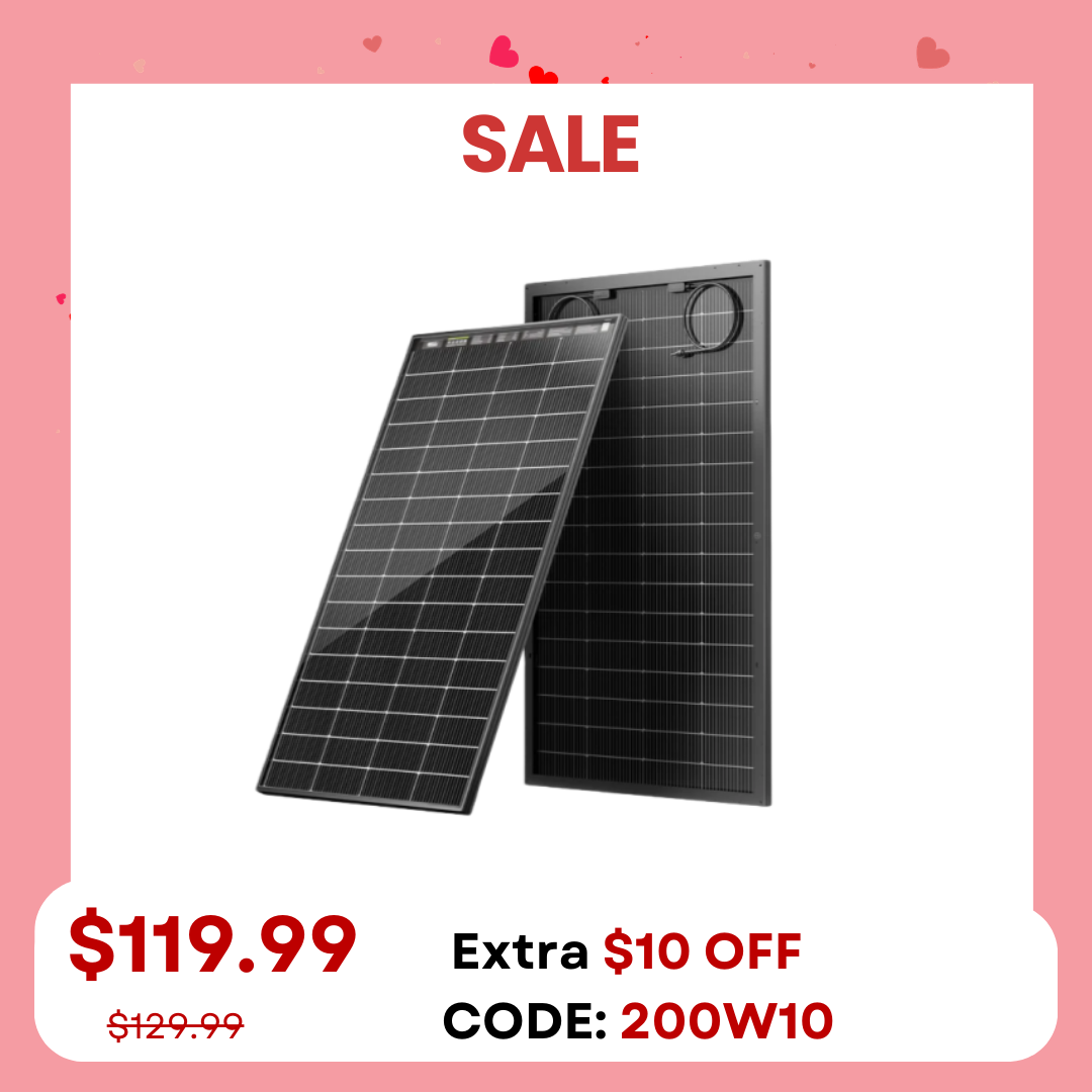 HQST Bifacial 200W N-Type 16BB Monocrystalline Solar Panel with All-Black Design