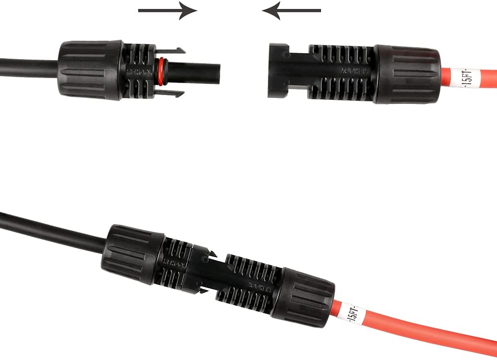 HQST Solar Panel Extension Cable with Male to Female Solar Connectors