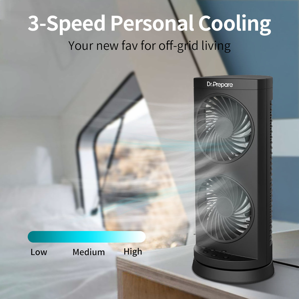 Dr. Prepare Dual Oscillating Tower Fan