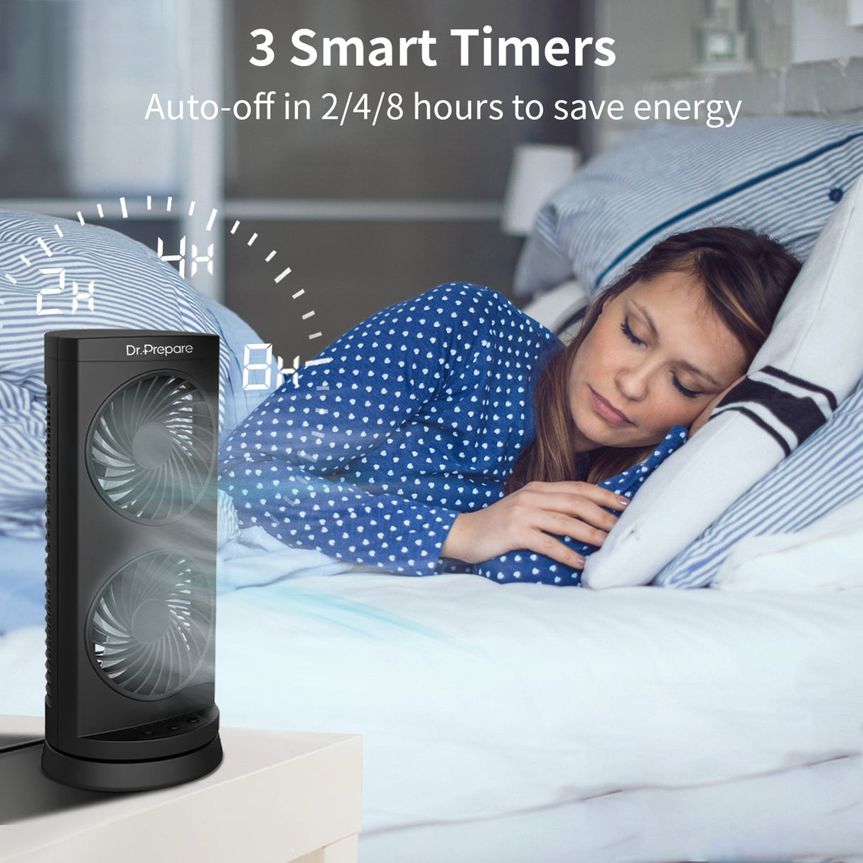 Dr. Prepare Dual Oscillating Tower Fan