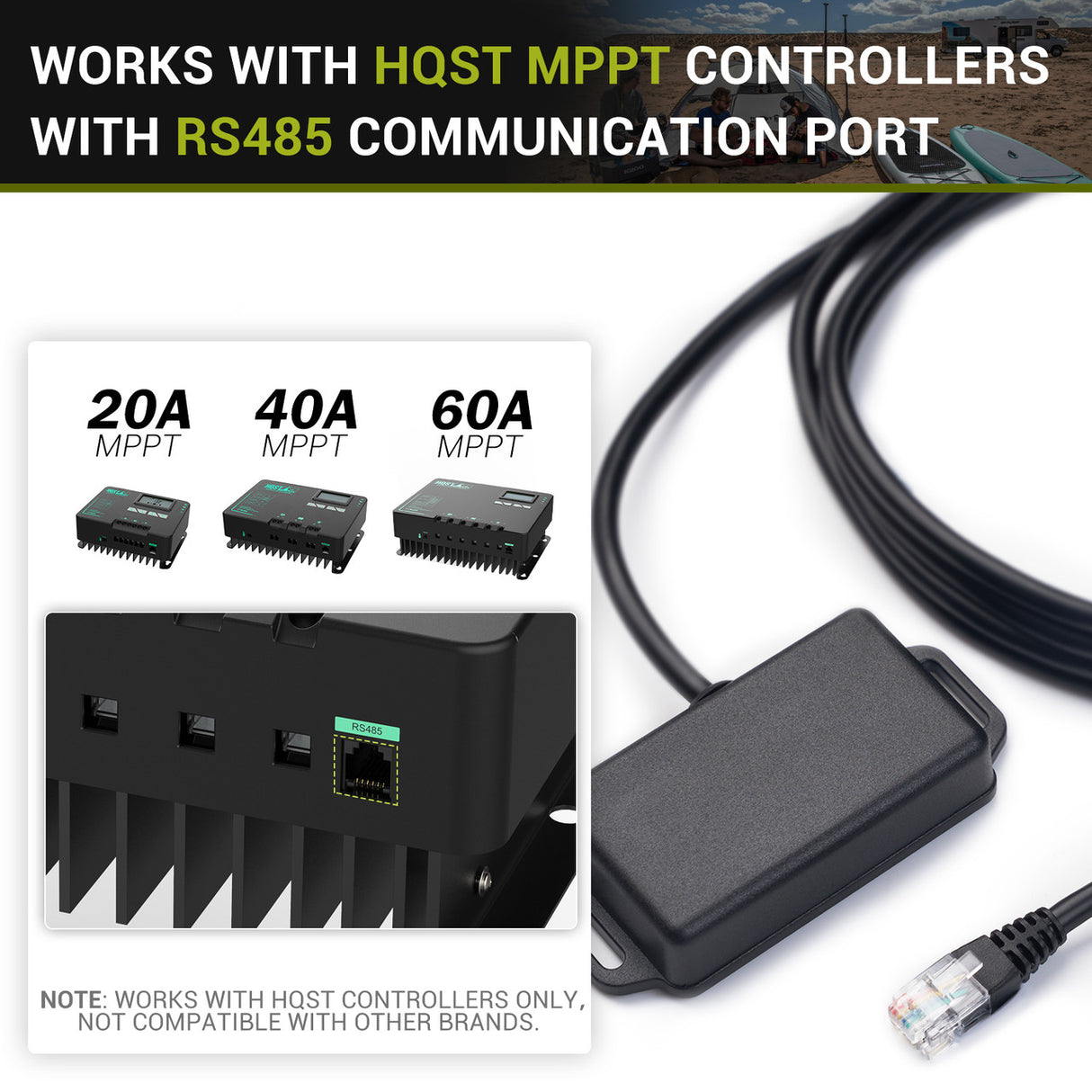Bluetooth Module with RJ12 Communication Port for HQST MPPT 20A, 40A, 60A Solar Charge Controllers