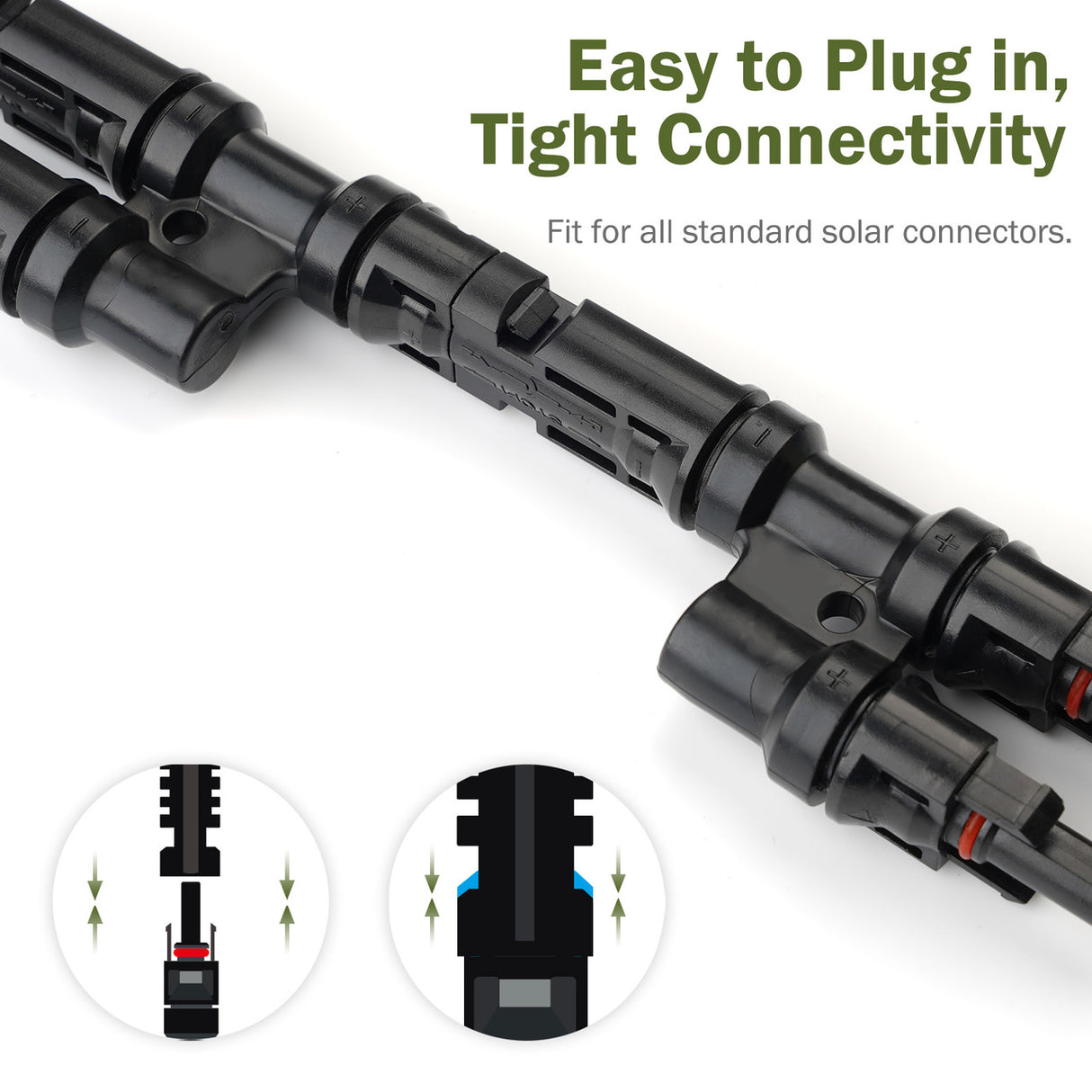 HQST Solar Branch Connectors MMF+FFM Pair