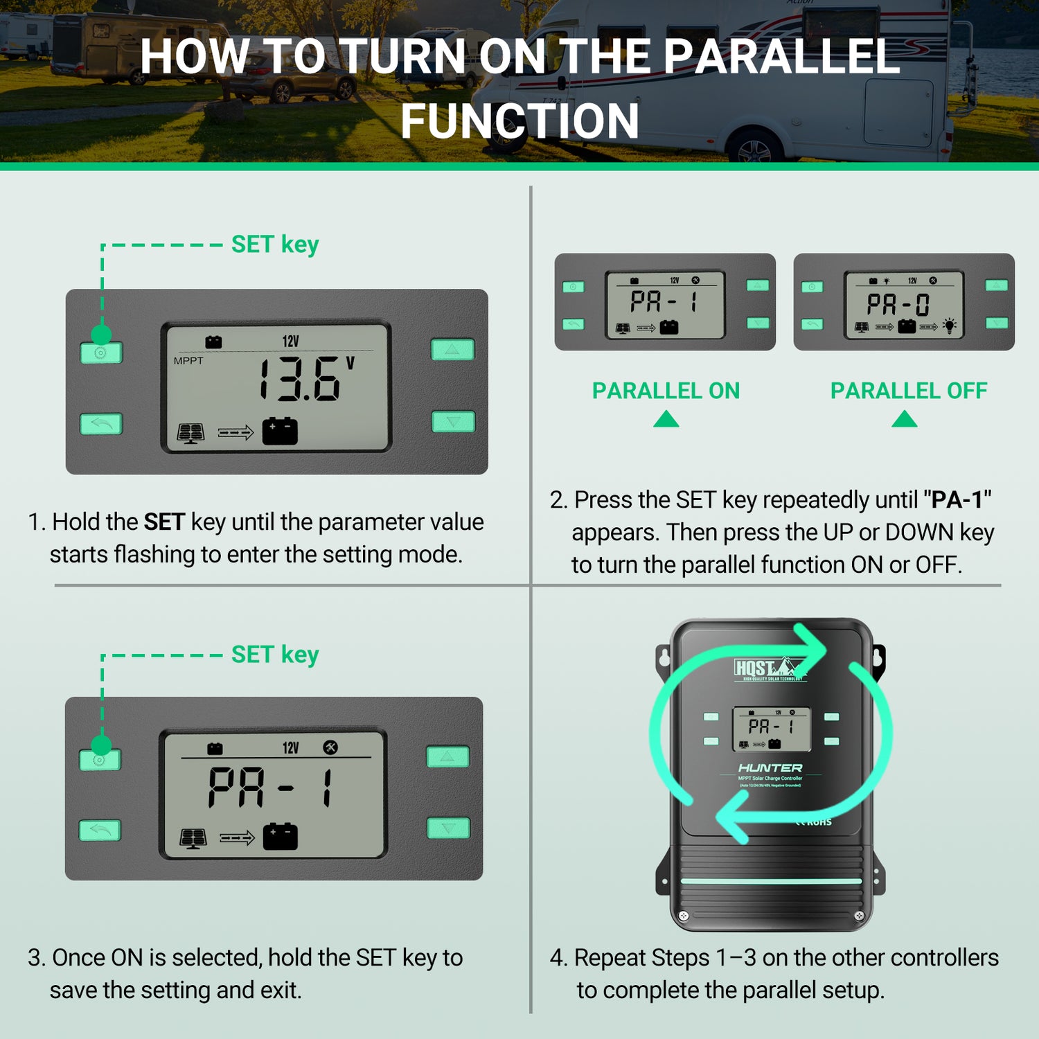 6.6ft Parallel Charge Connection Cable for HQST 80A/100A MPPT Controllers