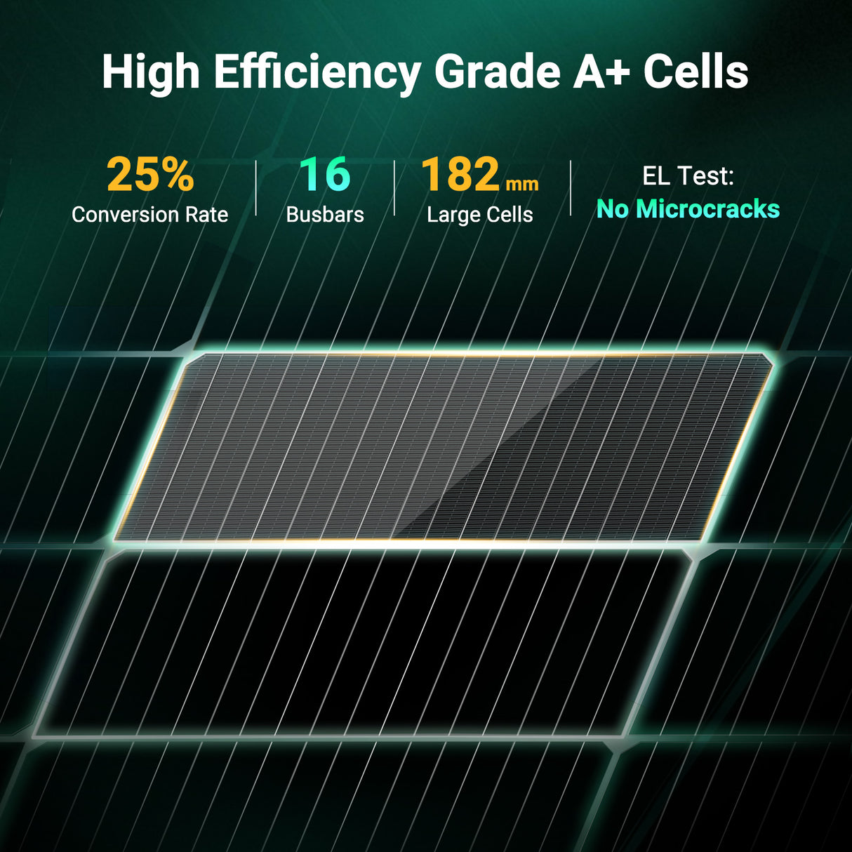 Bifacial 200 Watt N-Type 16BB Monocrystalline Solar Panel with All-Black Design