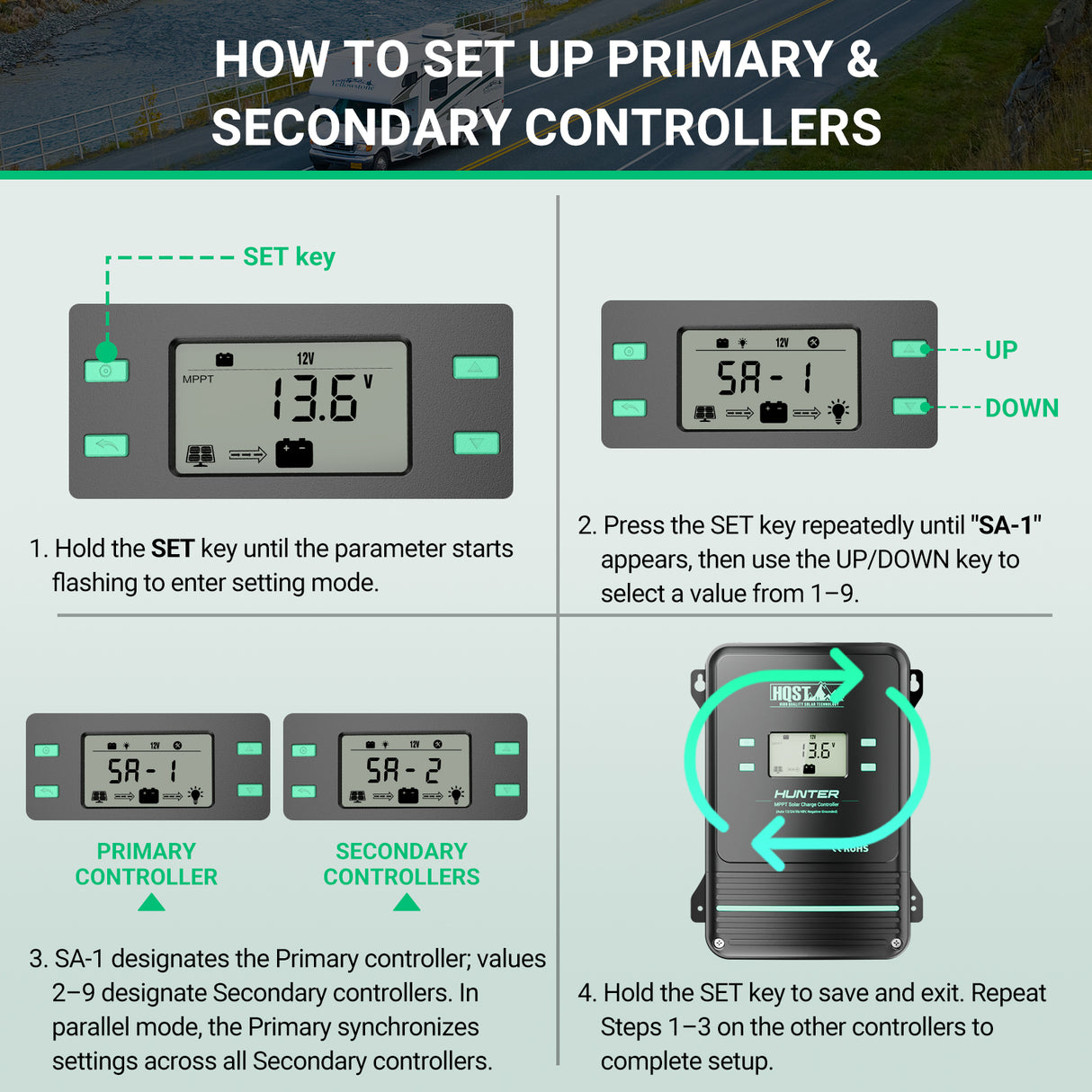 6.6ft Parallel Charge Connection Cable for HQST 80A/100A MPPT Controllers