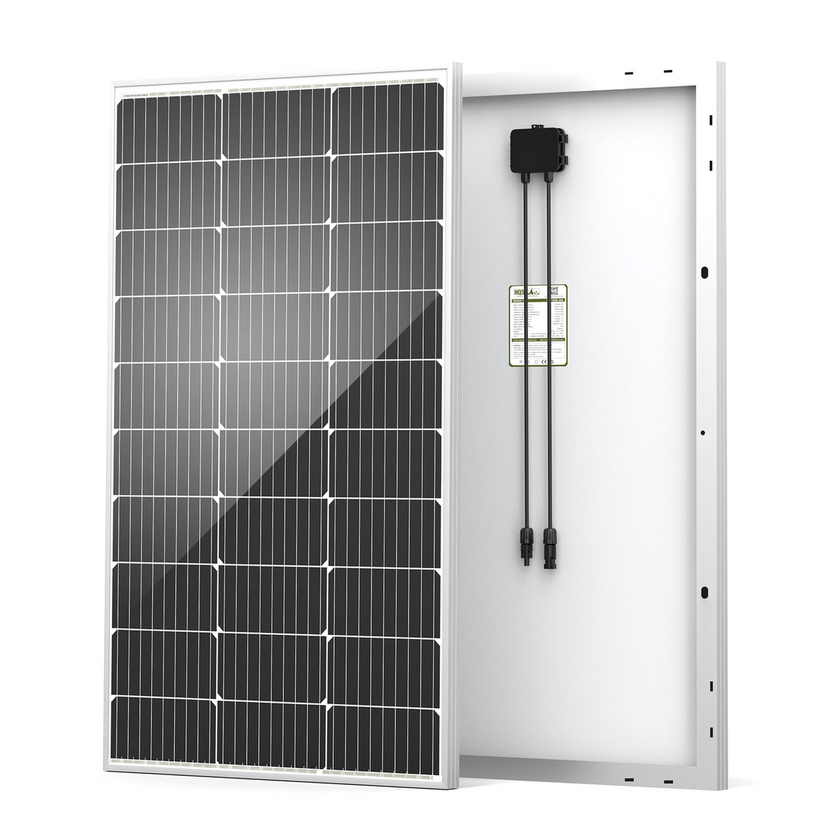 HQST 100 Watt 12 Volt 9BB Monocrystalline Solar Panel