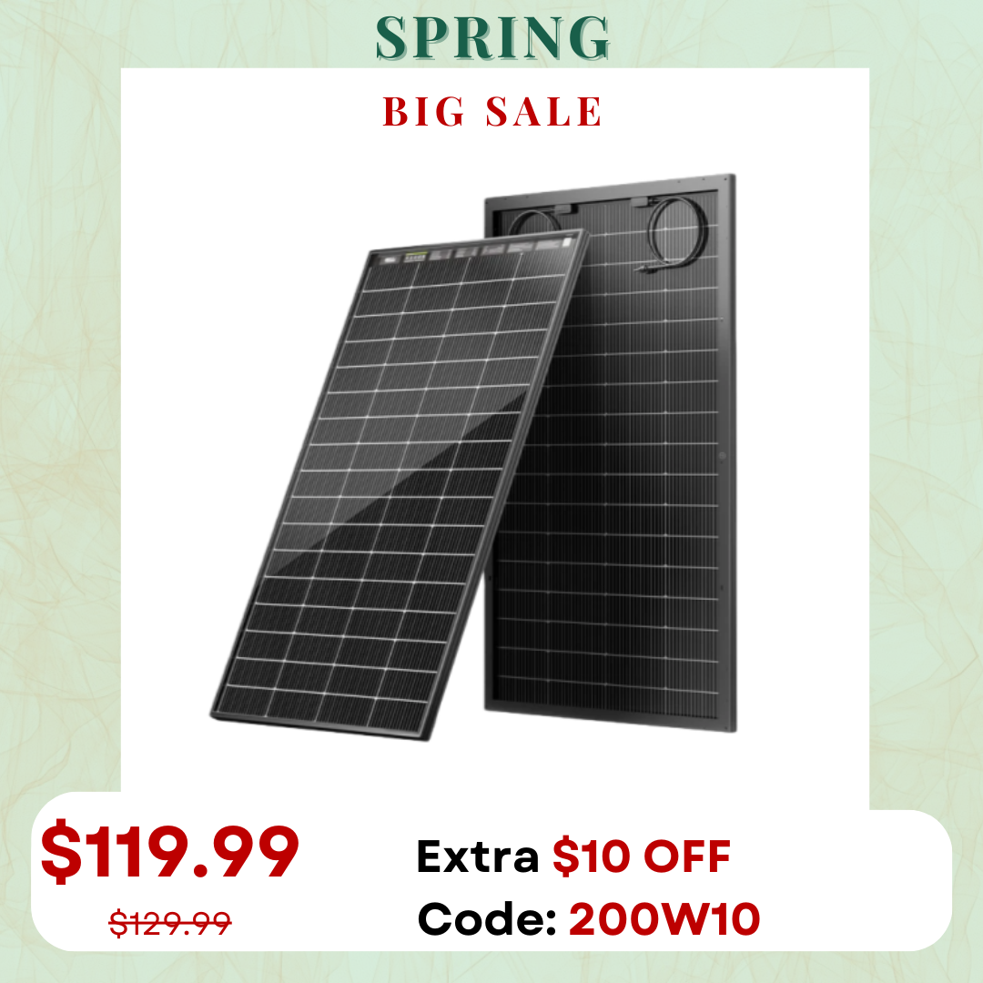 HQST Bifacial 200W N-Type 16BB Monocrystalline Solar Panel with All-Black Design