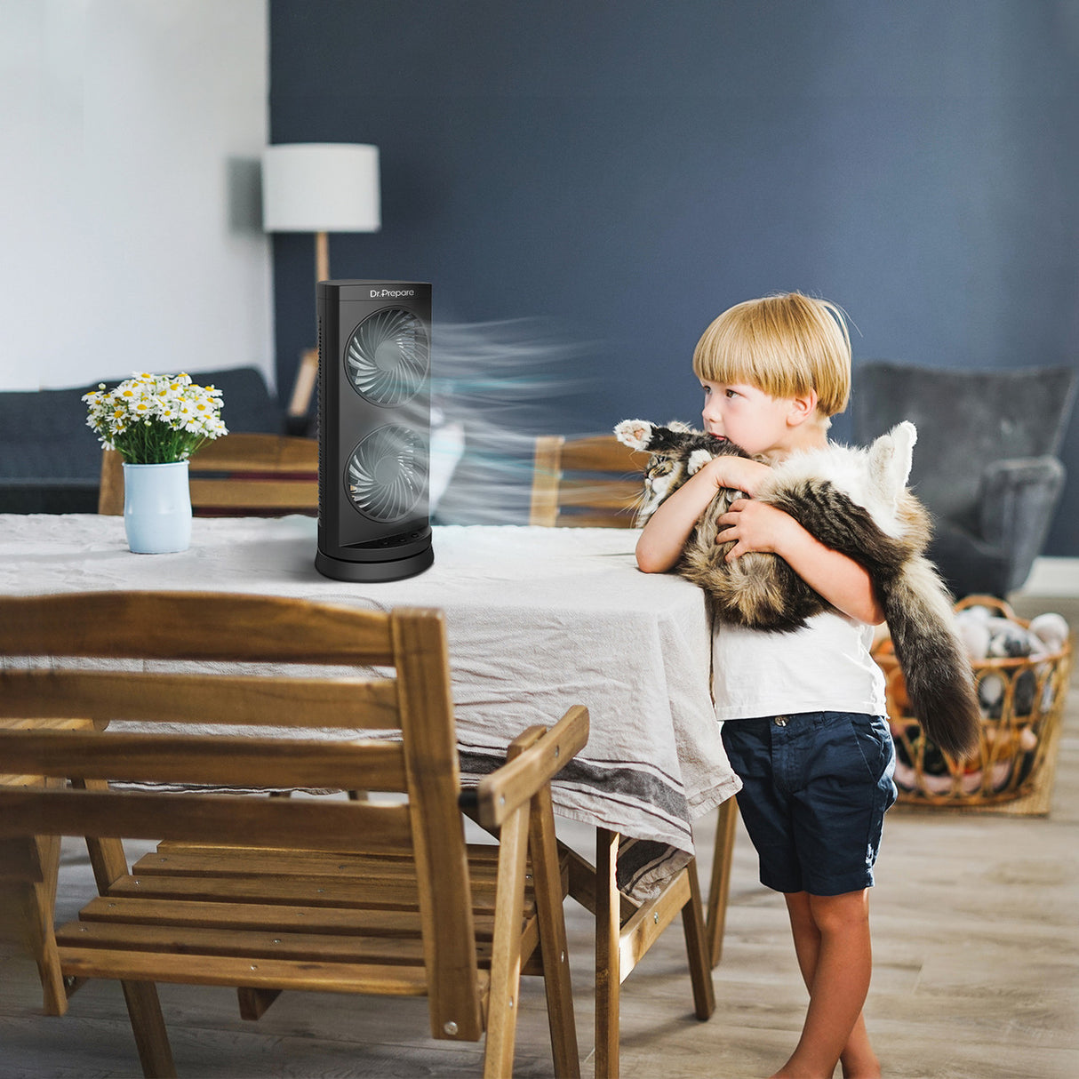 Dr. Prepare Dual Oscillating Tower Fan