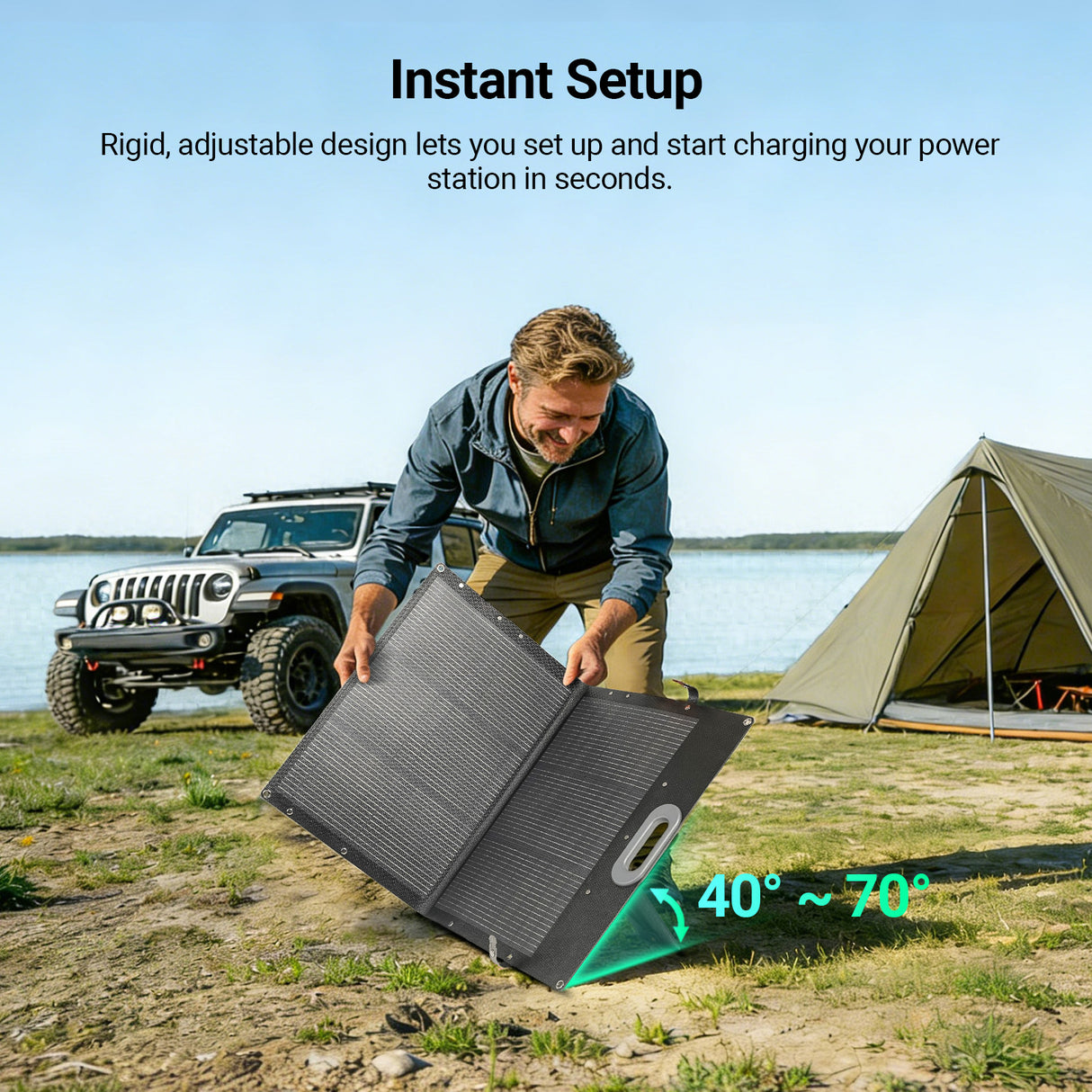 HQST Ultra-Light 100W Foldable Portable Solar Panel | 25% Efficiency, Up to 40% Lighter