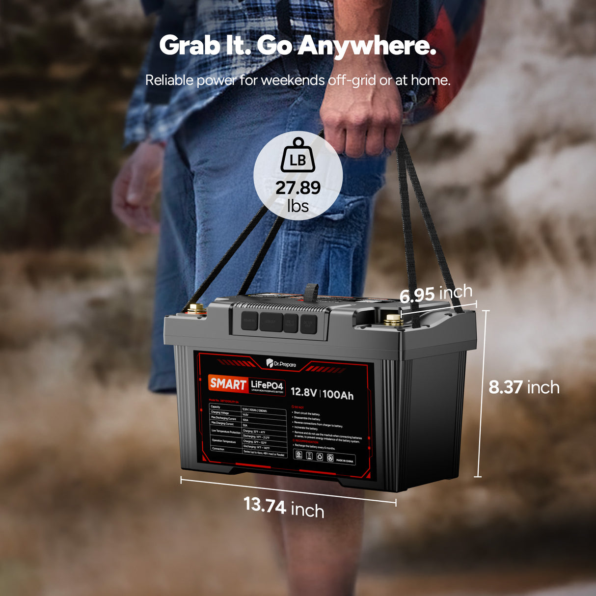 2-in-1 Smart PowerMax 1280Wh DC Portable Power Station & 12V 100Ah LiFePO4 Battery
