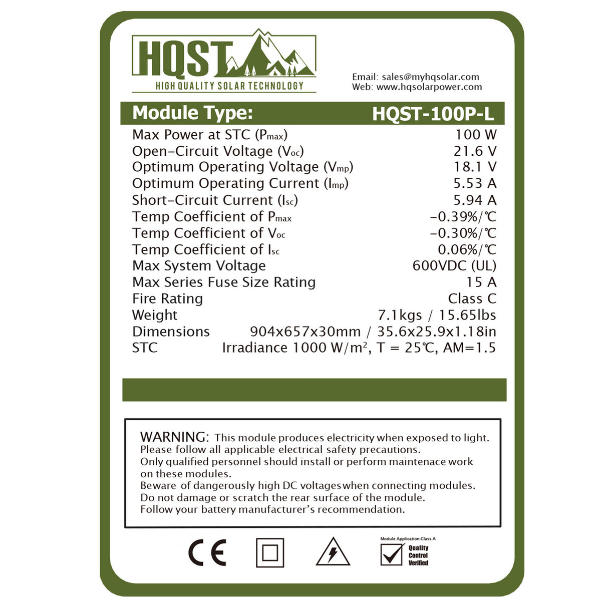 100 Watt 12Volt Polycrystalline Solar Panel