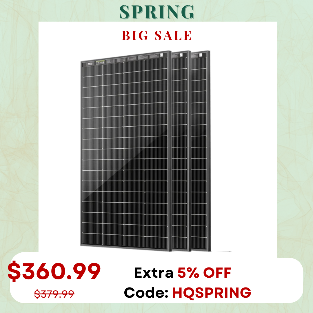 HQST Bifacial 200W N-Type 16BB Monocrystalline Solar Panel with All-Black Design