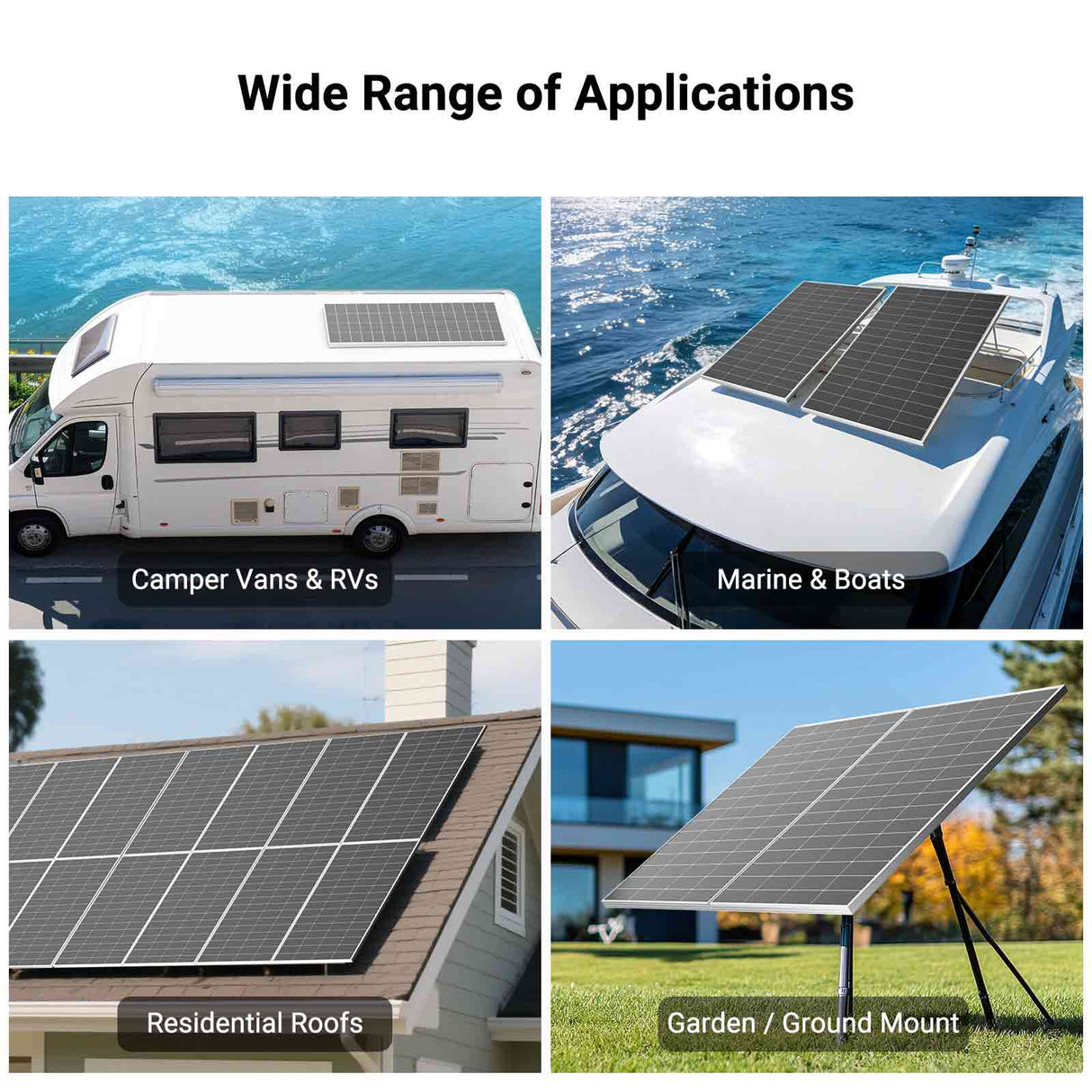 【Pre-sale: Ships 3/20】HQST 200W 16BB N-Type High Efficiency Monocrystalline Solar Panel