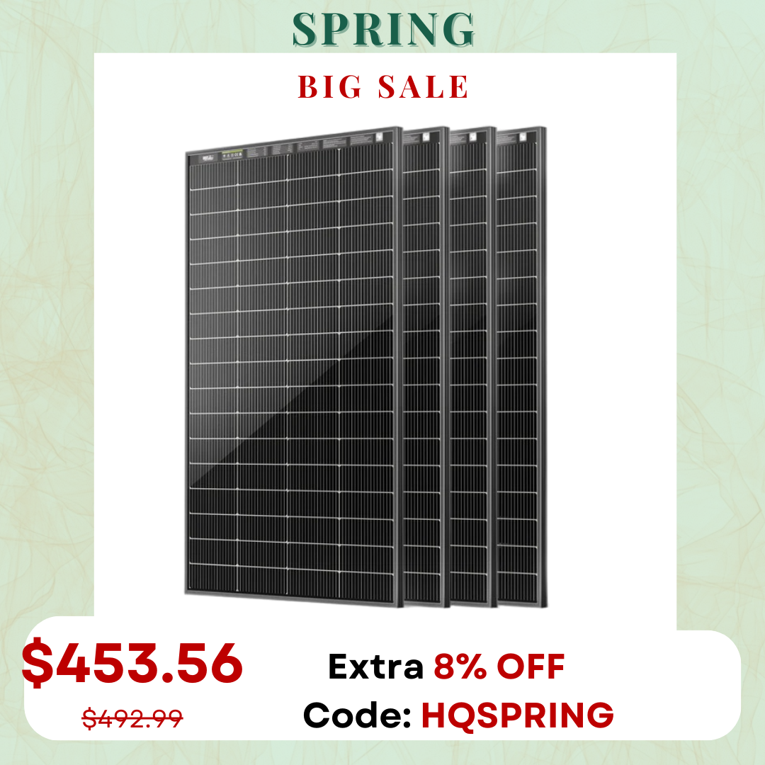 HQST Bifacial 200W N-Type 16BB Monocrystalline Solar Panel with All-Black Design