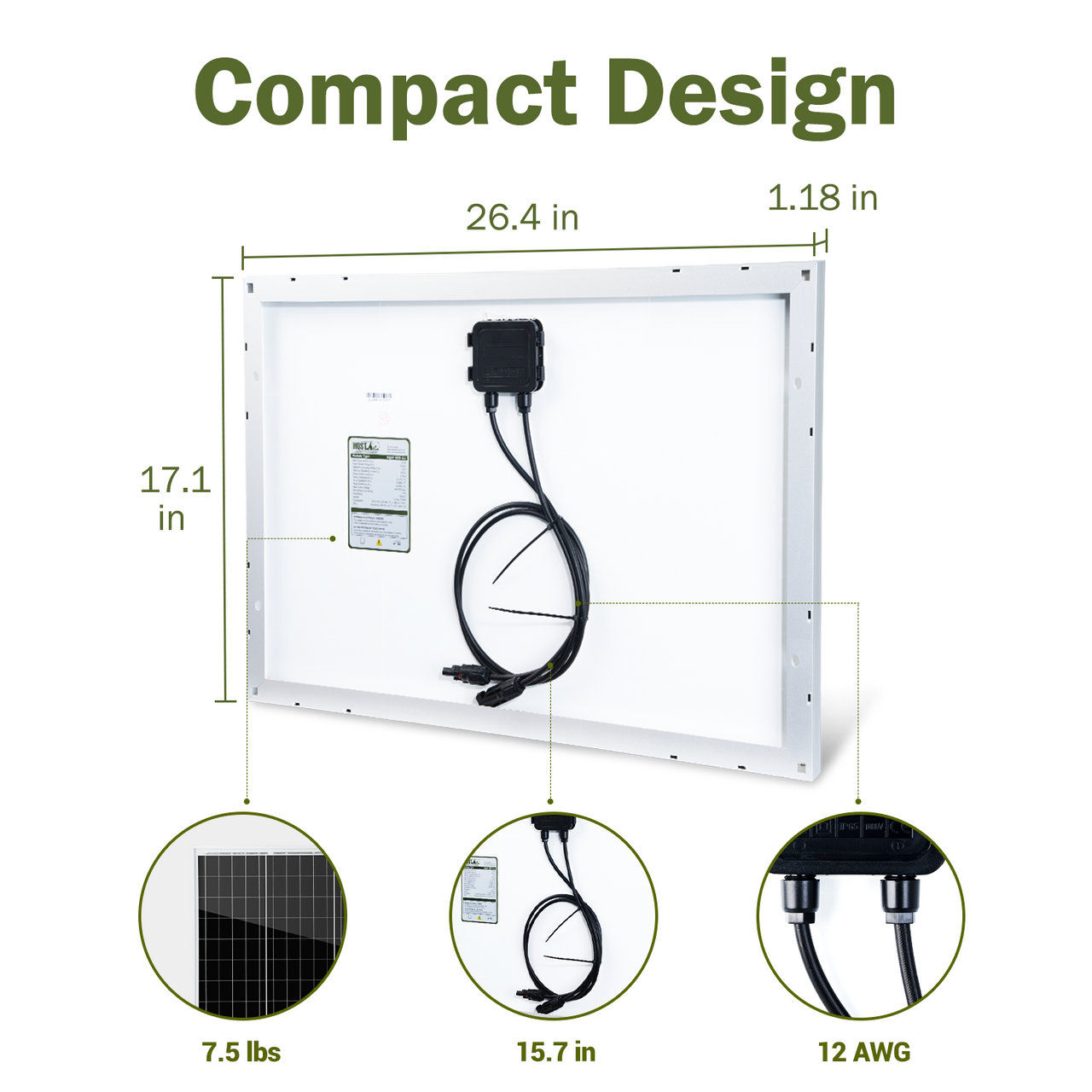 50 Watts 12 Volts Monocrystalline Solar Panel