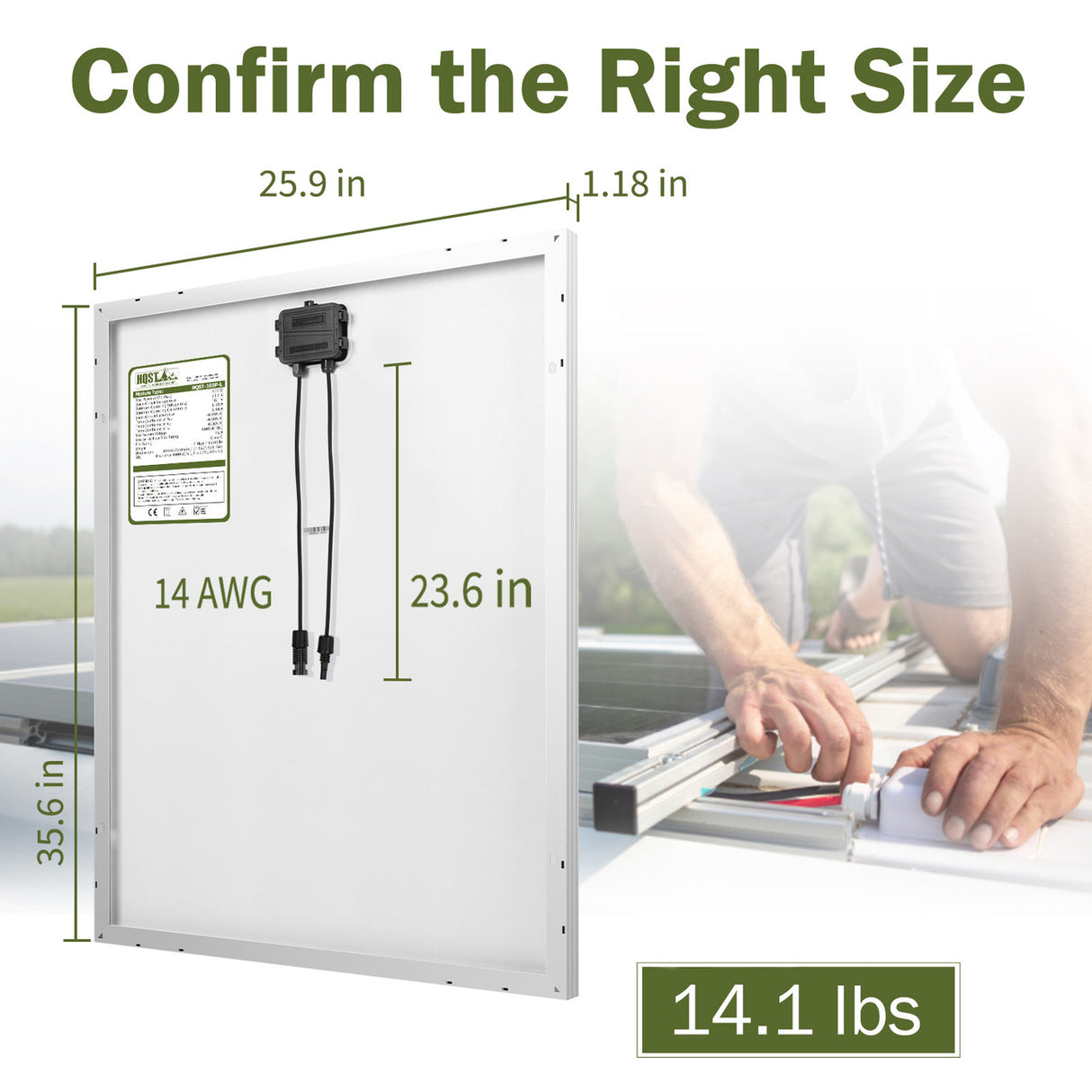 HQST 400 Watt 12Volt Polycrystalline Solar Panel (4 packs 100w)