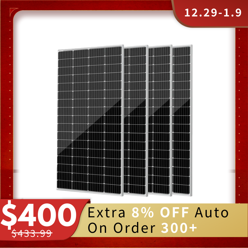 HQST 200W 12V 9BB Monocrystalline Solar Panel