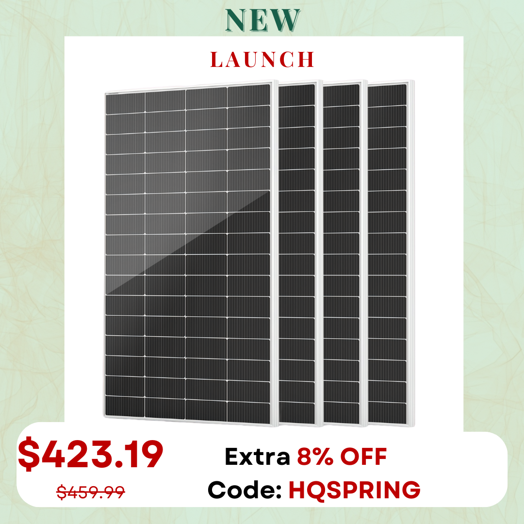 HQST 200W Compact N-Type Solar Panel | 25.4% Efficiency, 14.5% Lighter