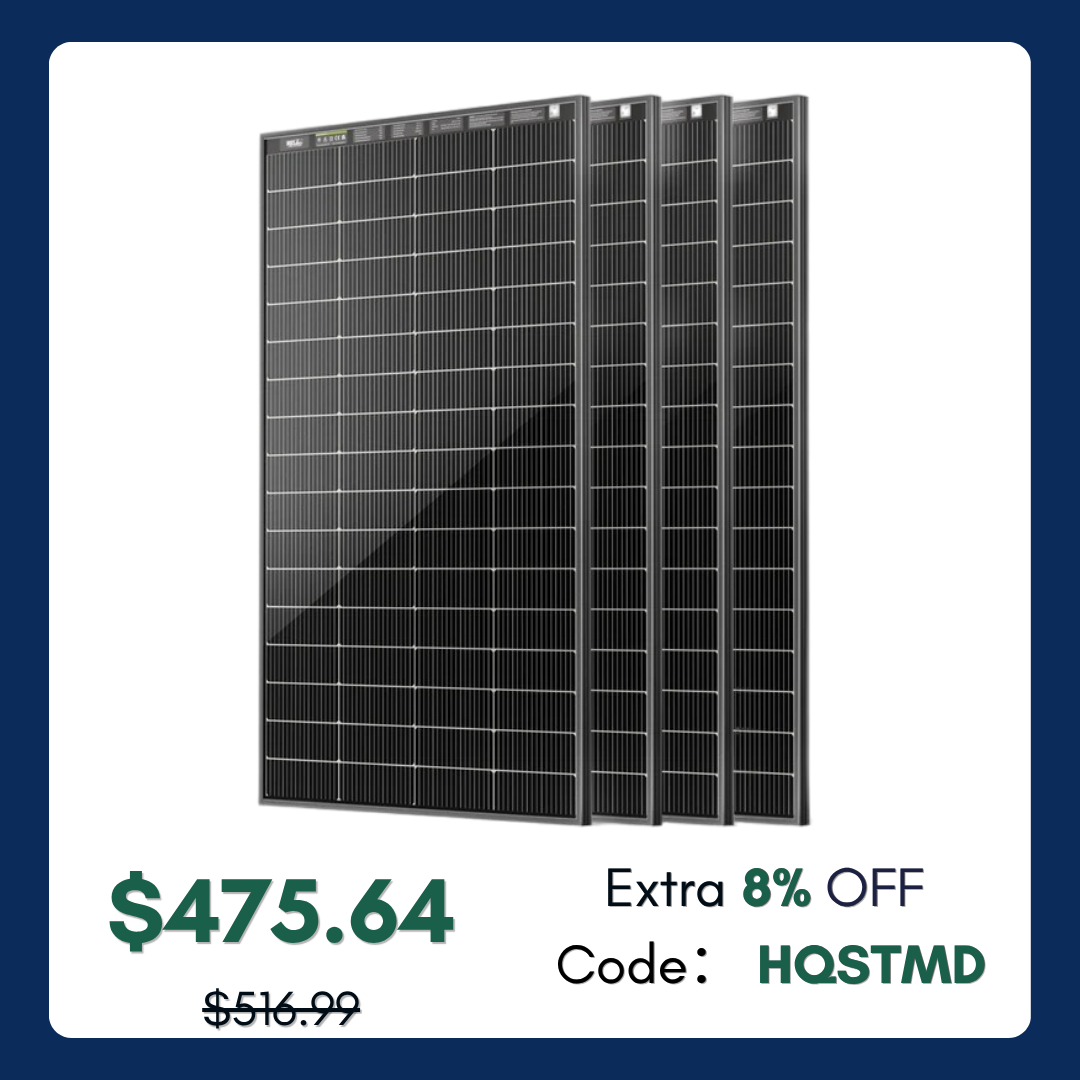 HQST Bifacial 200W N-Type 16BB Monocrystalline Solar Panel with All-Black Design