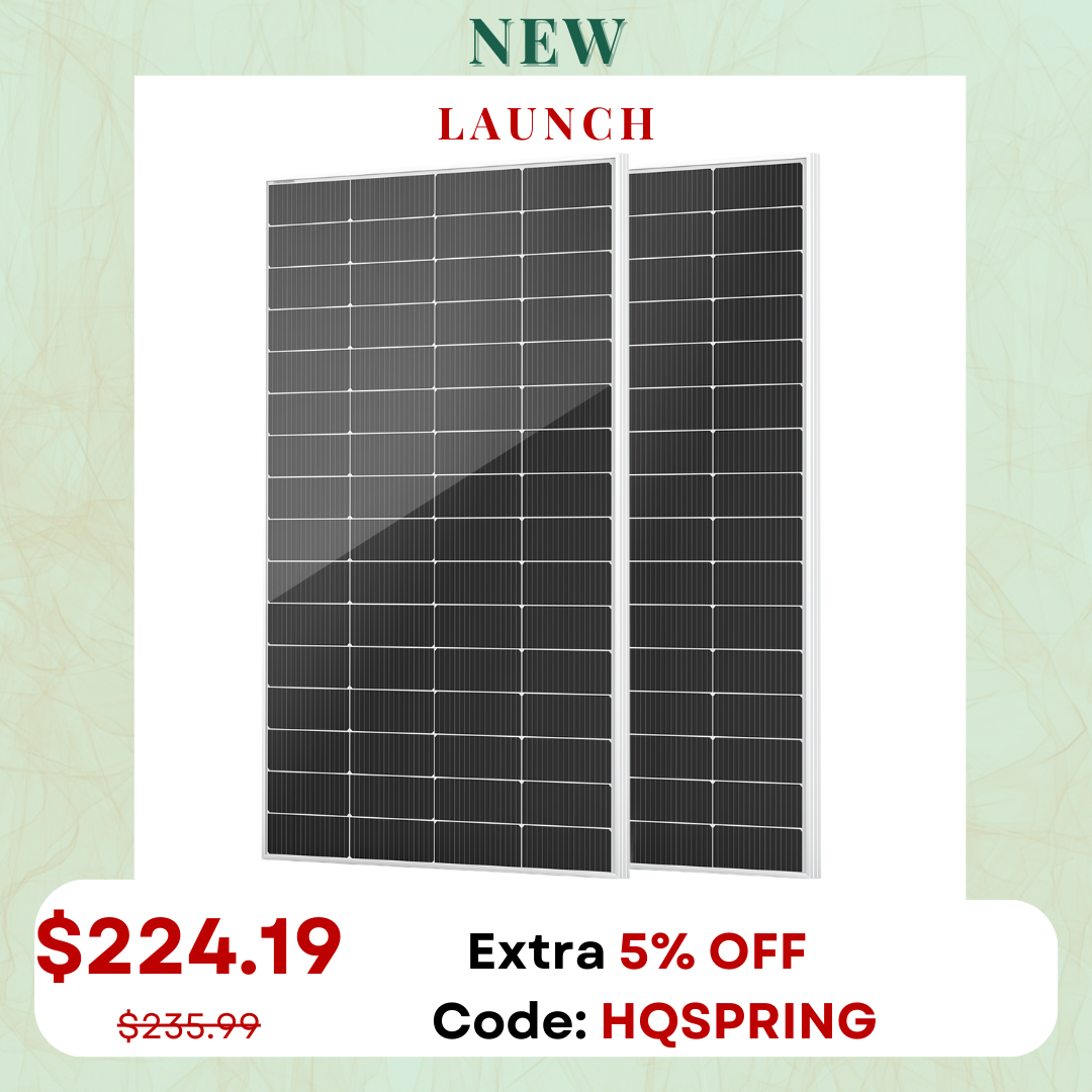 HQST 200W Compact N-Type Solar Panel | 25.4% Efficiency, 14.5% Lighter