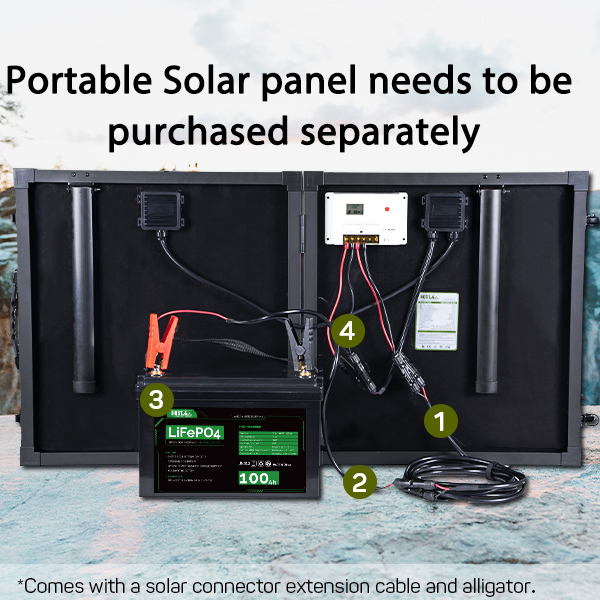 HQST 12V 100Ah LiFePO4 Lithium Deep Cycle Battery