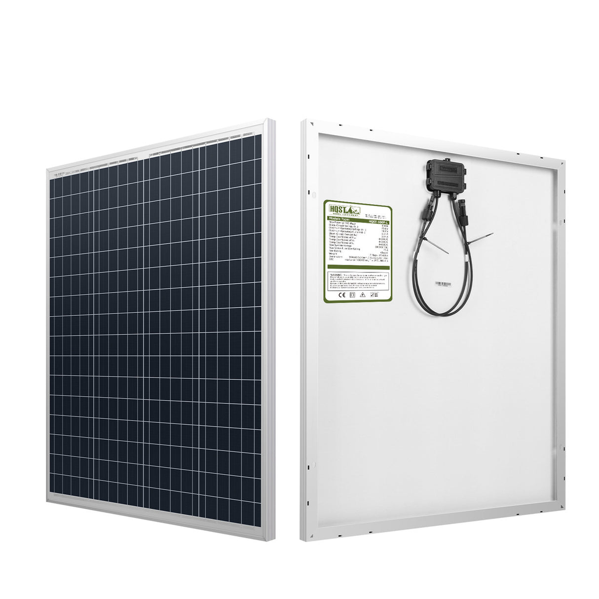 HQST 100 Watt Polycrystalline 12V Solar Panel (New)