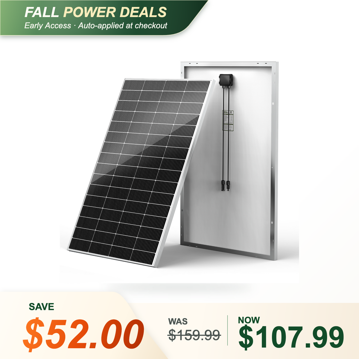HQST 200W N-Type Solar Panel | 13% Smaller, 14.5% Lighter