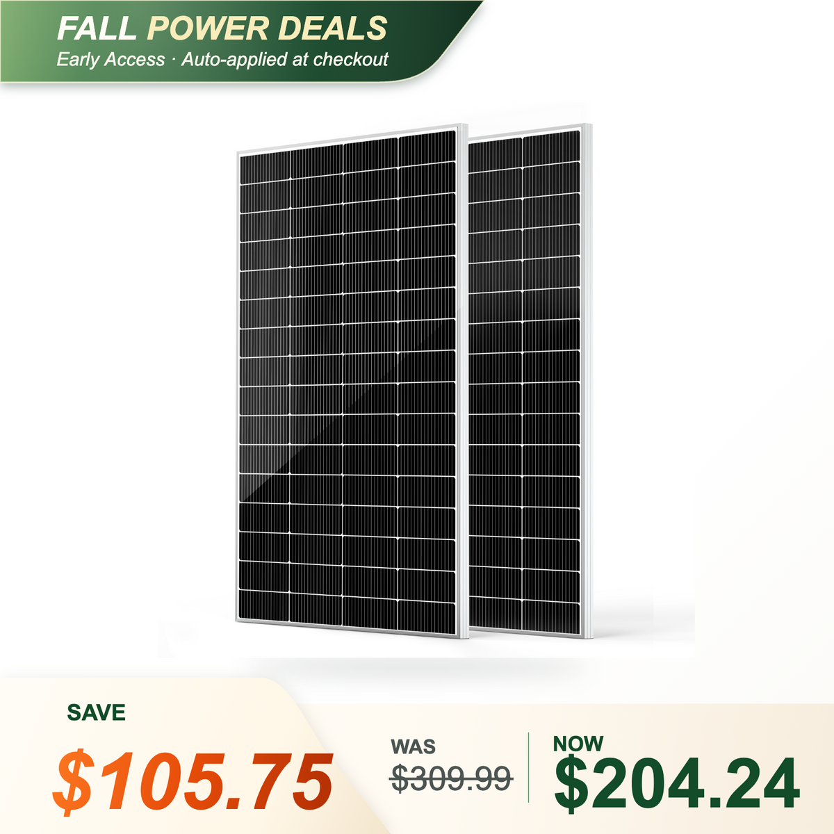 HQST 200W N-Type Solar Panel | 13% Smaller, 14.5% Lighter