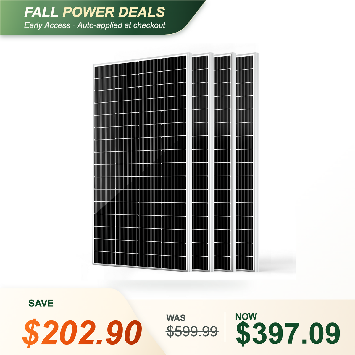 HQST 200W N-Type Solar Panel | 13% Smaller, 14.5% Lighter