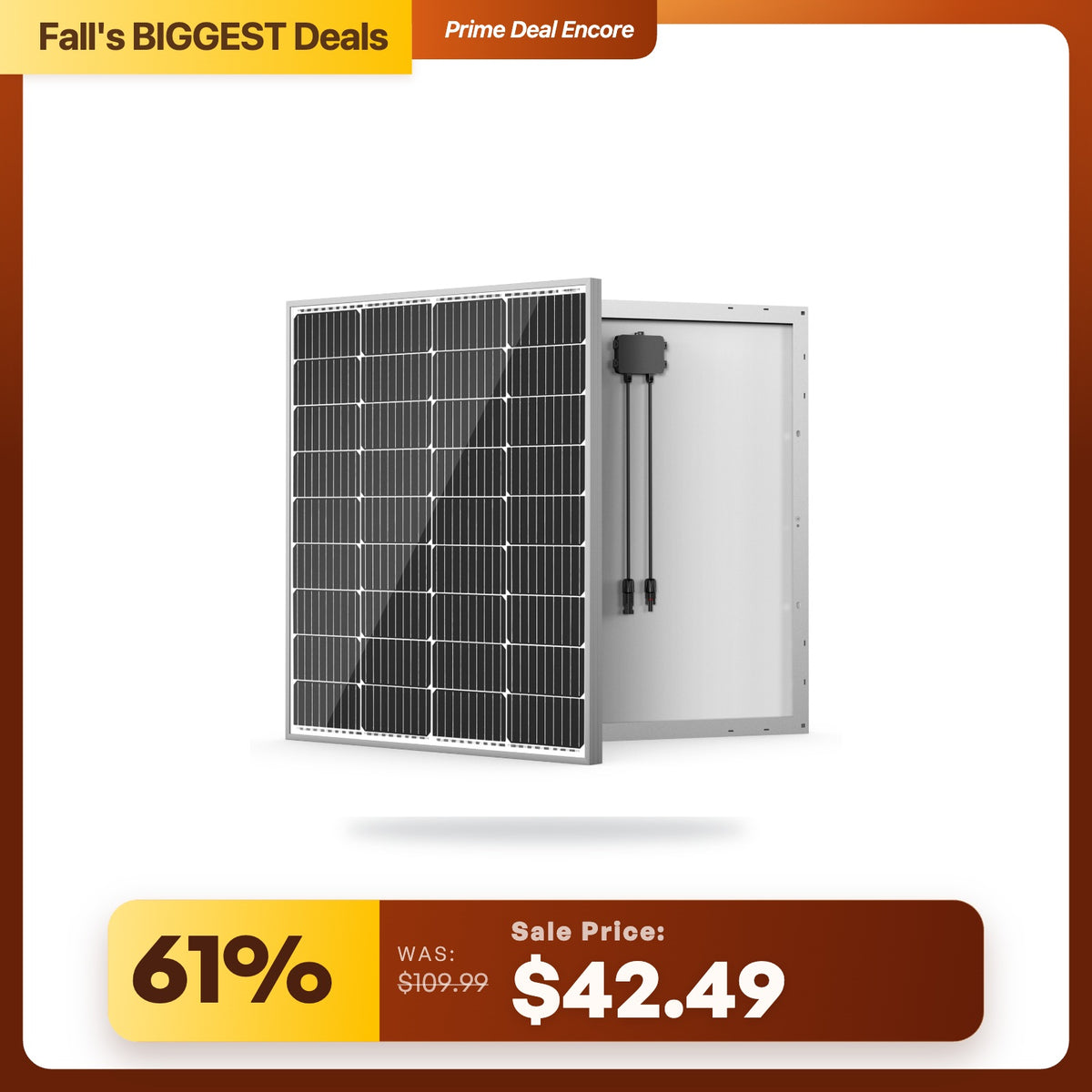 HQST 100W 12V 9BB Monocrystalline Solar Panel