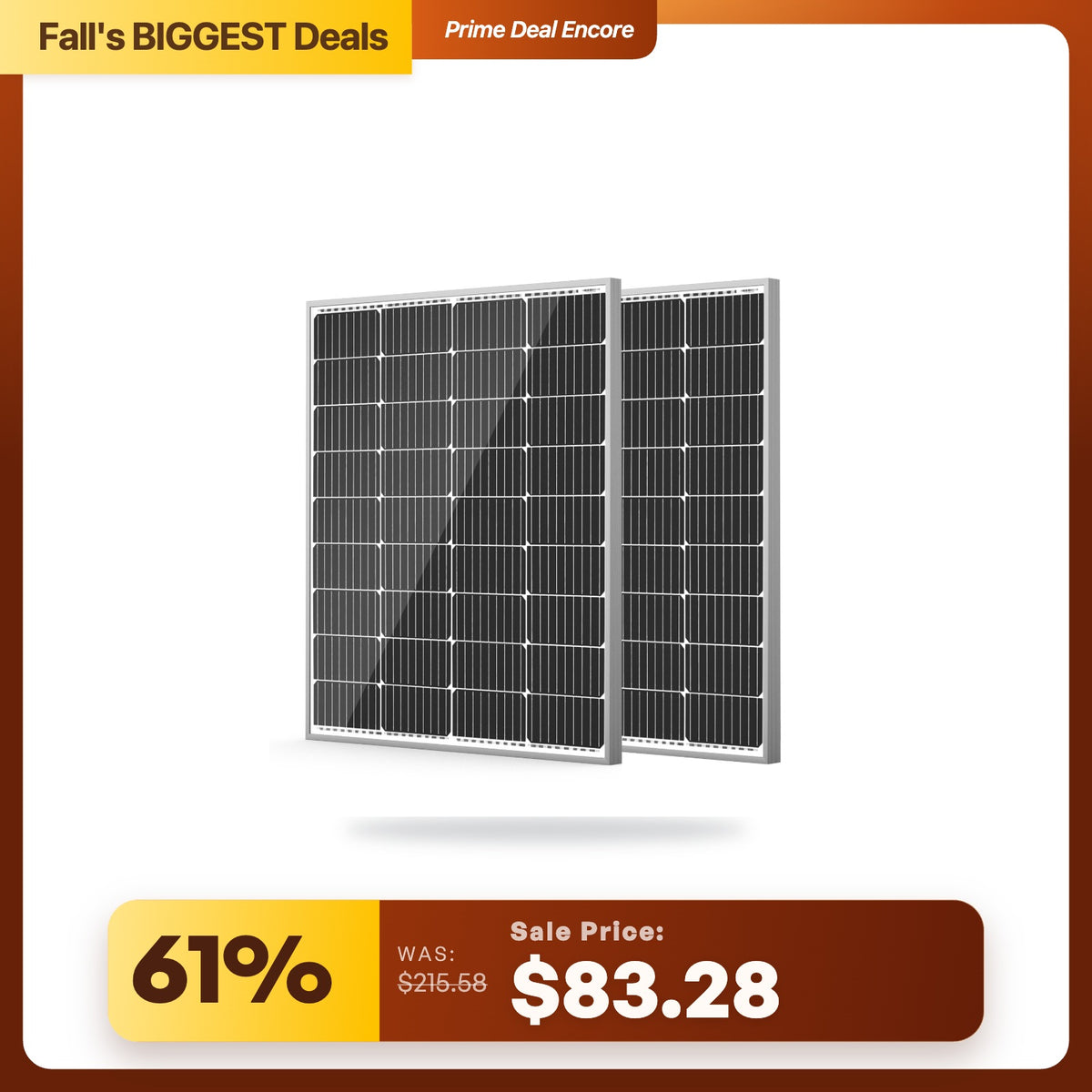 HQST 100W 12V 9BB Monocrystalline Solar Panel