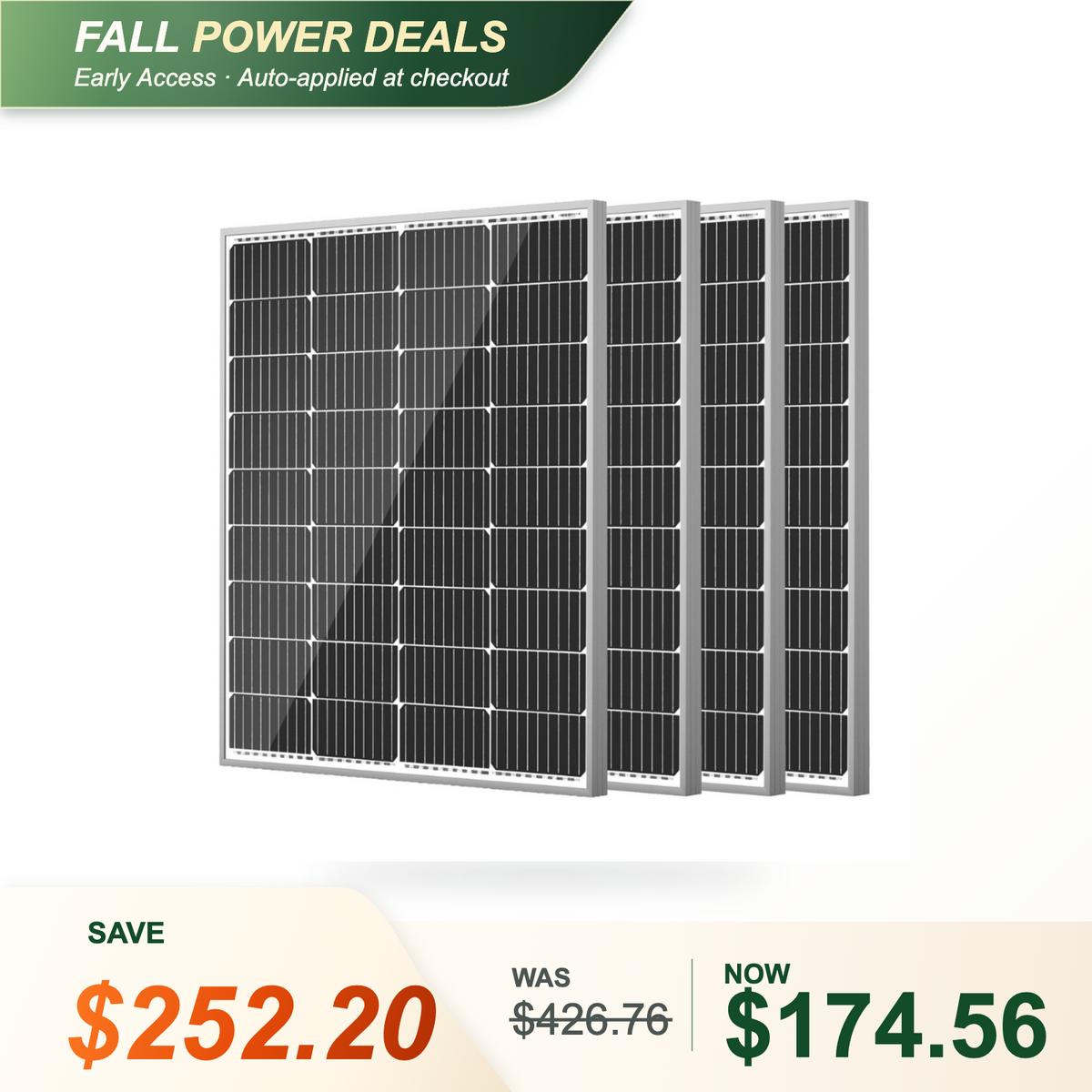 HQST 100W 12V 9BB Monocrystalline Solar Panel
