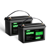 HQST 12V 100Ah LiFePO4 Lithium Iron Phosphate Battery(2 Pack)