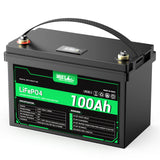 HQST 12V 100Ah Lithium Iron Phosphate LiFePO4 Battery with LED Display
