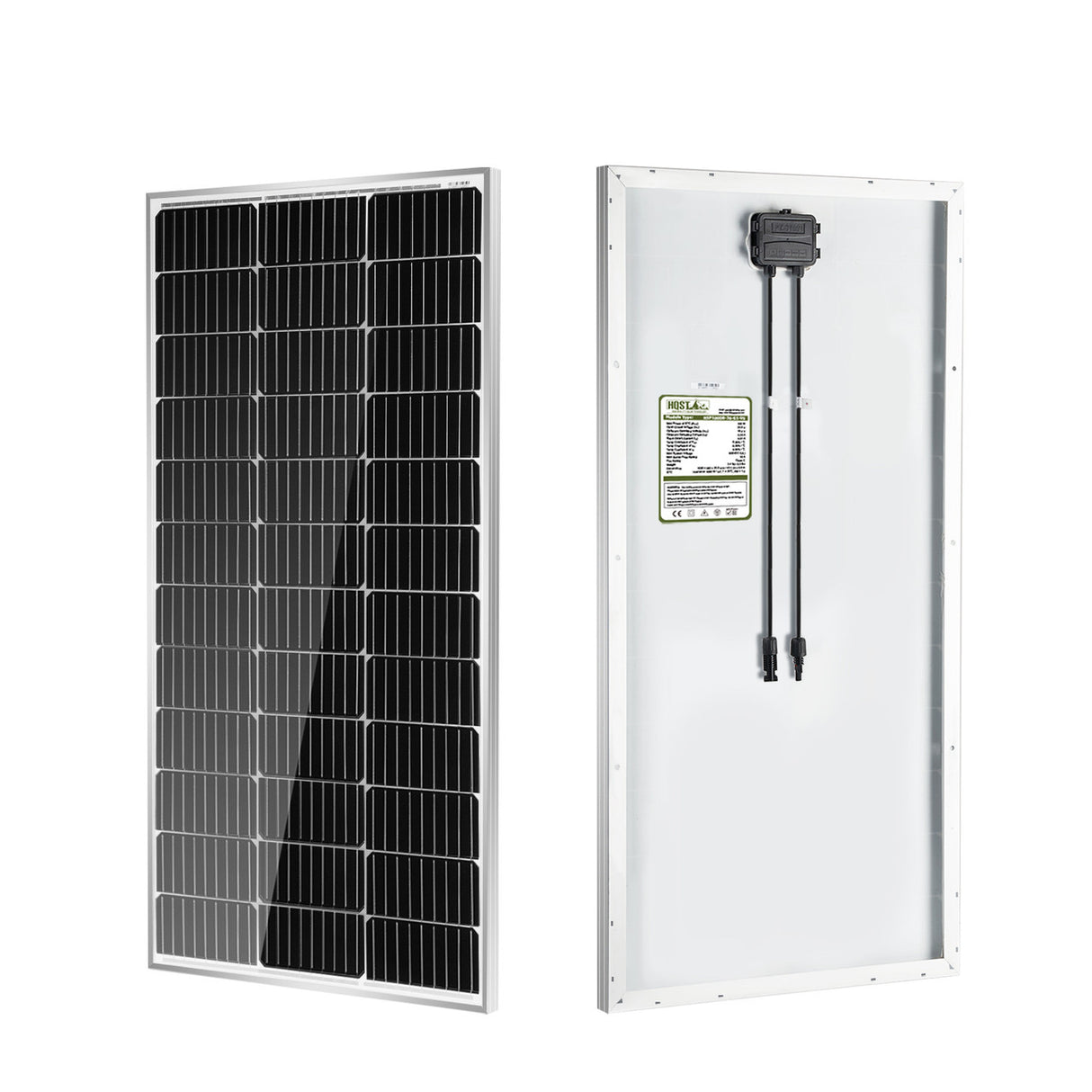 HQST 100W 12V 9BB Cell Monocrystalline Solar Panel, 21.5% High Efficiency Module, Waterproof for RVs Motorhomes Cabins Marine Boat
