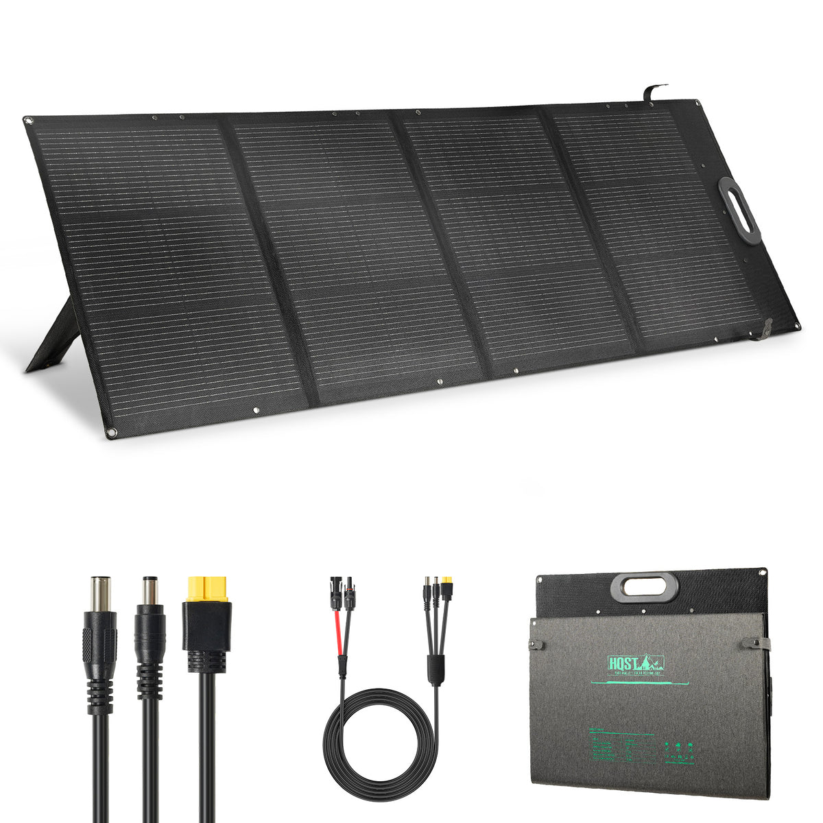 HQST Ultra-Light 200W Foldable Portable Solar Panel | 25% Efficiency, IP67, 3-in-1 Cable for Jackery EcoFlow BLUETTI
