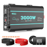 (Back Order 2026/1/23) HQST 3000W 12V Pure Sine Wave Inverter with LCD Display and Wired Remote Control
