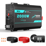 2000W 12V Pure Sine Wave Inverter with 4000W Surge (5s max) and Wired Remote Control